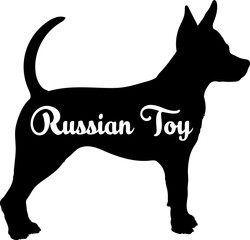 Russian Toy Dog silhouette dog breeds logo dog monogram vector