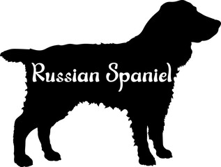 Russian Spaniel Dog silhouette dog breeds logo dog monogram vector