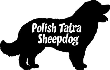 Polish Tatra Sheepdog Dog silhouette dog breeds logo dog monogram vector