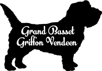 Grand Basset Griffon Vendeen Dog silhouette dog breeds logo dog monogram vector