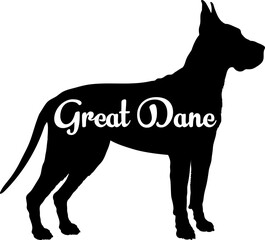  Great Dane. Dog silhouette dog breeds logo dog monogram vector