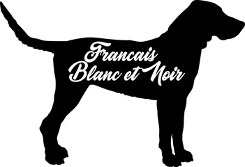 Francais Blanc et Noir. Dog silhouette dog breeds logo dog monogram vector