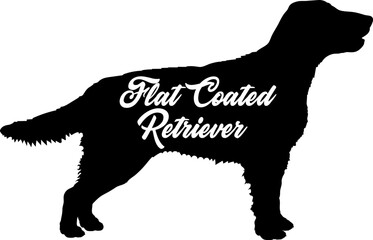  Flat Coated Retriever Dog silhouette dog breeds logo dog monogram vector