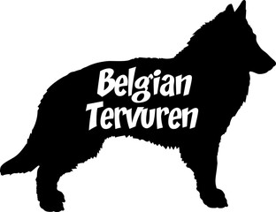  Belgian Tervuren Dog silhouette dog breeds logo dog monogram vector