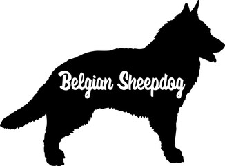 Belgian Sheepdog Dog silhouette dog breeds logo dog monogram vector