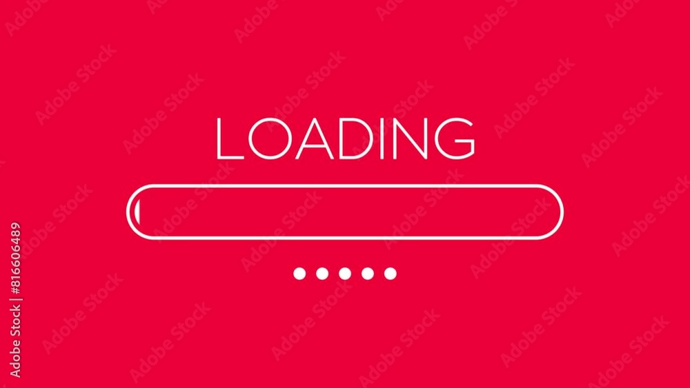 Poster Progress loading bar screen animation video effect on red background