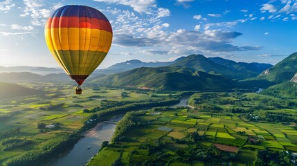 Fototapeta premium 空に浮かぶ気球