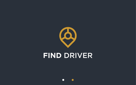 driver location logo design vector silhouette illustration