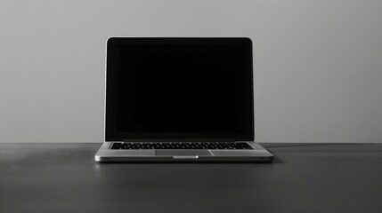 Fototapeta premium Minimalist Monochrome Laptop on a Sleek Table