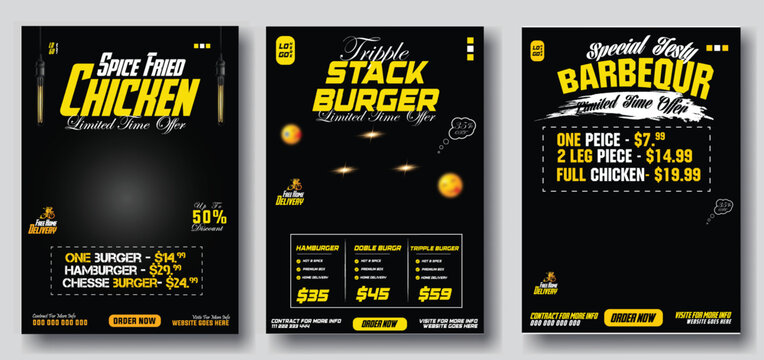 Food flyer ads bundle template
