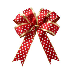 Festive Red Christmas Ribbon Isolated Without Background