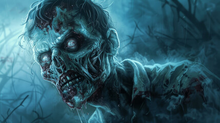 A zombie is a living dead person, a corpse reanimated by some magical or supernatural force. They are often depicted as flesh-eating monsters with a hunger for human brains.