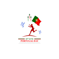 Vector illustration of Portugal Day social media feed template