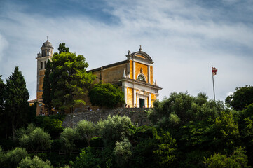 Fototapeta premium Portofino. Historic center of Liguria nestled on the sea. Dream gulf. Wonderful Italy.