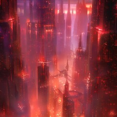 A city where the streets and buildings are made of translucent, glowing material.