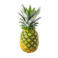 Fototapeta premium Ripe Pineapple Isolated without Background, Juicy Tropical Fruit with Spiky Skin.