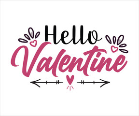 Hello Valentine Retro Valentines T-Shirt, Groovy Valentine Shirt, Valentines Day, Heart T-Shirt, Mini Valentine, kids Valentine, Cute Valentines T-Shirt, Cut File For Cricut And Silhouette 