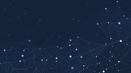 Dark Blue background with technological Dots and Connection, digital tech wallpaper background, lines and connections