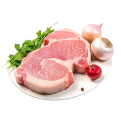 Fototapeta premium Juicy Pork Chop Grilled to Perfection, Isolated Without Background