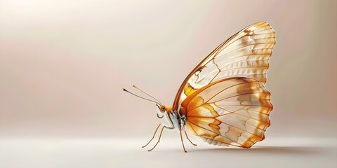 Tawny Coster Butterfly on White Background: Ideal for Graphic Design. Concept Butterflies, Nature, Graphic Design, Photography, Visual Arts