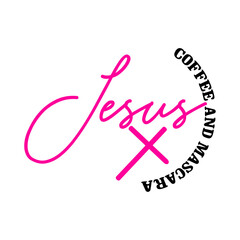 Obraz premium Jesus Coffee And Mascara SVG