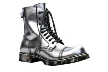 Shimmering Silver Steps on White or PNG Transparent Background.