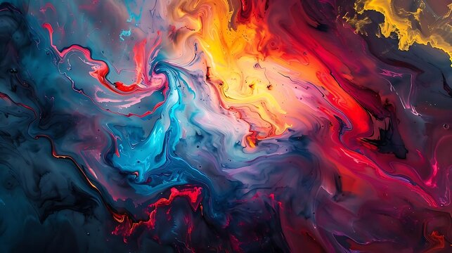 Abstract painting. Colorful marble texture. Fluid art.