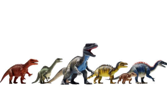 The Prehistoric Parade on White or PNG Transparent Background.