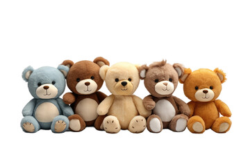 The Teddies Gathering on White or PNG Transparent Background.