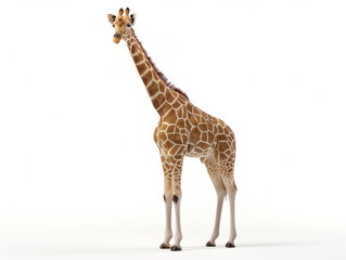 Obraz premium Giraffe isolated on white background. ,realistic ,8k, movie, very detailed., nature.