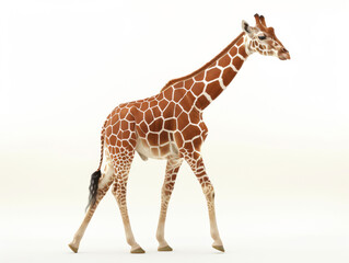 Naklejka premium Giraffe isolated on white background. ,realistic ,8k, movie, very detailed., nature.