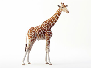Naklejka premium Giraffe isolated on white background. ,realistic ,8k, movie, very detailed., nature.