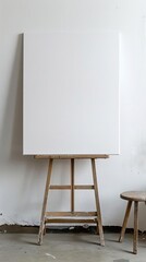 a horizontal thin frame with a blank canvas, clean, white canvas