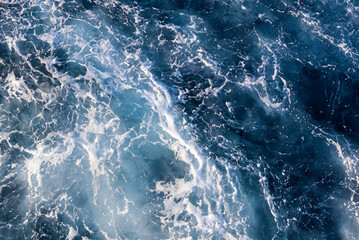 Aerial Perspective, Ocean Surface with Textured Waves and White Foam