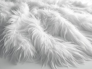 Obraz premium Realistic Fluffy White Feather Textured Background. Soft, Plush, Premium, Luxury, Elegant Pattern for Banner, Wallpaper or Fabric Design
