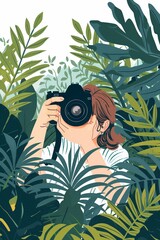 Happy world photography day, Travel photography, Camera decoration, vector illustration design.