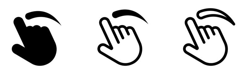 Vector screen touch swipe finger icons