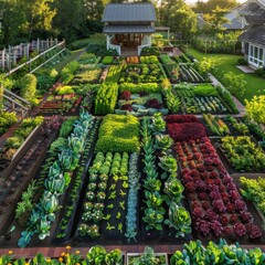  A beautiful vegetable garden with heirloom vegetables 