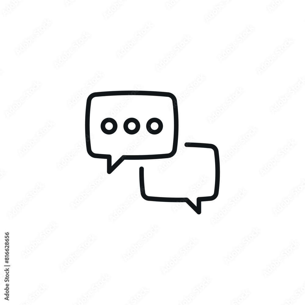 Poster chatting linear icon. thin line customizable illustration. contour symbol. vector isolated outline d
