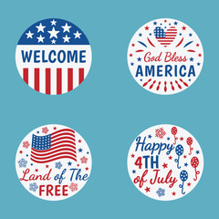 4th of July Welcome Patriotic Door Sign