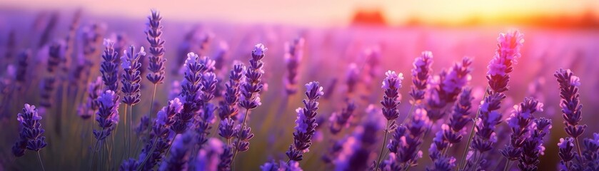 Fototapeta premium Lavender field at sunset in Provence, France