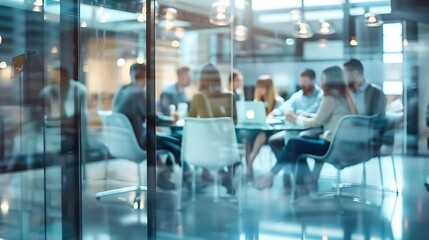 Group of business people discussing ideas in modern office