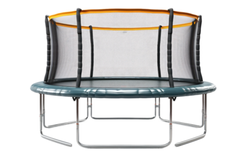 The Bouncing Symphony: A Trampoline Extravaganza on White or PNG Transparent Background.
