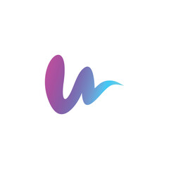 letter W logo design with full color