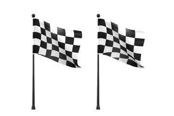 Fototapeta premium Twin Monochrome Fluttering Adornments on White or PNG Transparent Background.