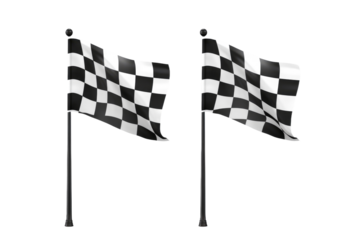 Twin Monochrome Fluttering Adornments on White or PNG Transparent Background.