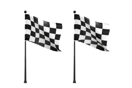 Twin Monochrome Fluttering Adornments on White or PNG Transparent Background.