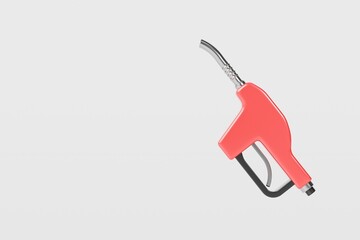 3d Nozzle gasoline fuel icon isolated on white background. Dynamics of world oil prices. Trading on stock exchange investment oil profit. 3d Minimal Nozzle gasoline refill icon. 3d render.