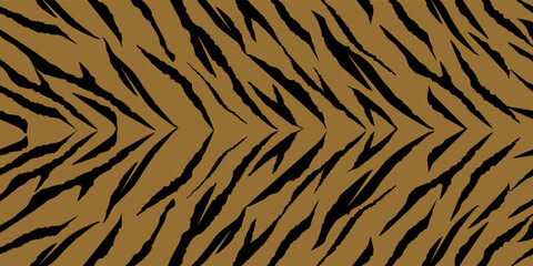 Brown Orange Print. African Animal Zebra. Jungle Animal. Black Line Tiger. Vector Texture. Nature Girly Pattern. Tropical Grunge Pattern. Cute Tropical Background. Black Abstract Print. Stripe Pattern