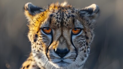 Obraz premium Fierce and Elegant Cheetah Portrait Capturing the Power and Beauty of Africa's Apex Predator